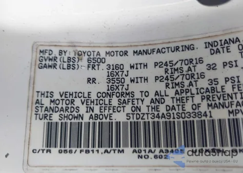 2001 Toyota Sequoia Sr5 V8 from USA, damaged, VIN 5TDZT34A91S033841